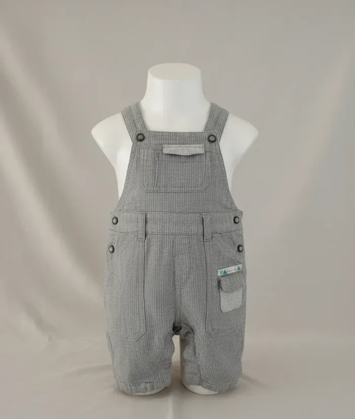 Salopette Courte Orchestra - 6 mois (67 cm) - Gris Gaufré Chic