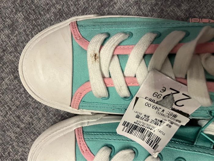Chaussure fille neuve taille 34 verte et rose - photo numéro 4