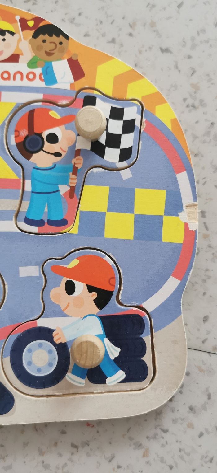 Puzzle en bois dinausore et course de vitesse janod - photo numéro 5