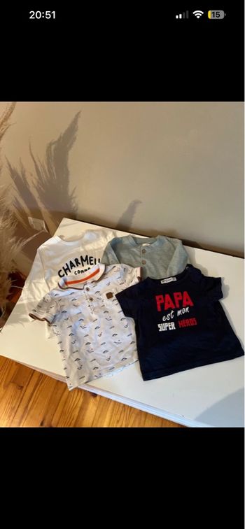 Lot tee shirt 12 mois