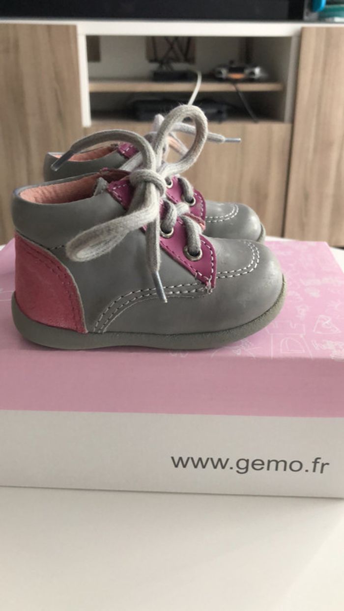 Chaussure fille grise et rose taille 18 - photo numéro 3