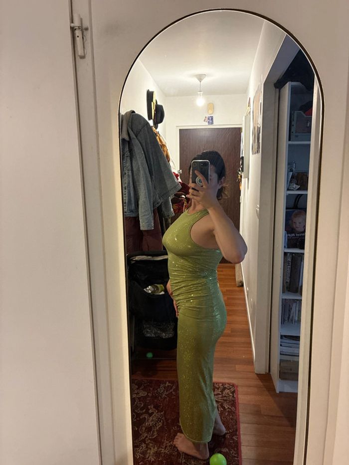 Robe disco soirée été verte - photo numéro 2