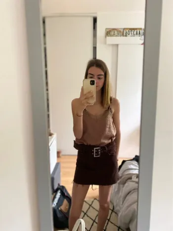 Jupe en velours marron - Boutique Indépendante