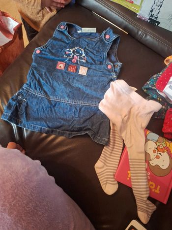 Robe jean fille dessin 9 mois