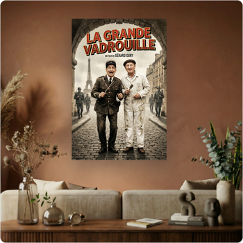 Affiche film "La Grande Vadrouille" Louis de Funès Bourvil comédie culte déco murale A3 Sans cadre
