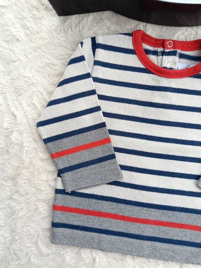 Pull à rayures Garçon 6 mois Petit bateau 100% coton - photo numéro 3