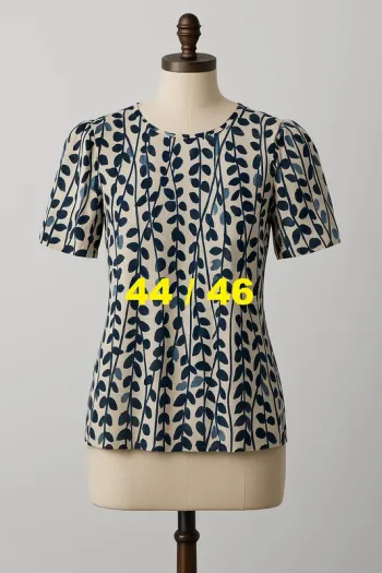 Tunique manche courte blanche motif bleu effet satinée Mexx Taille 44 / 46
