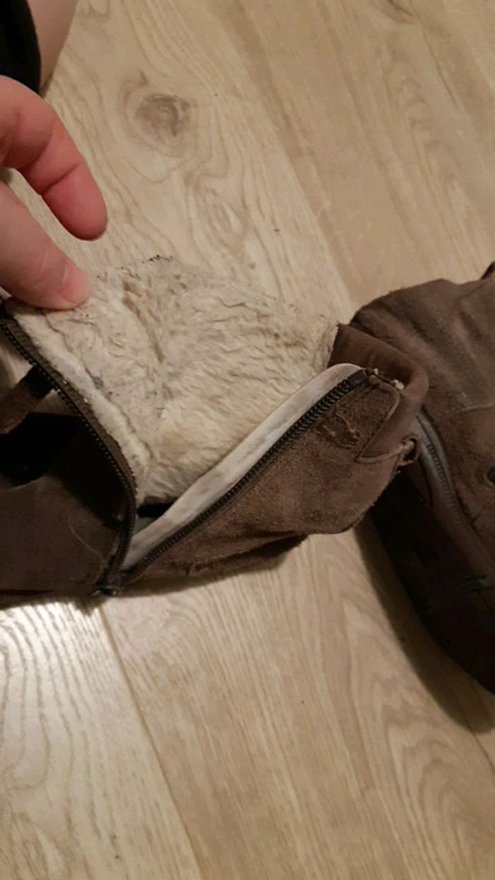 Bottines cuir fourrées T29 Vert Baudet - photo numéro 3