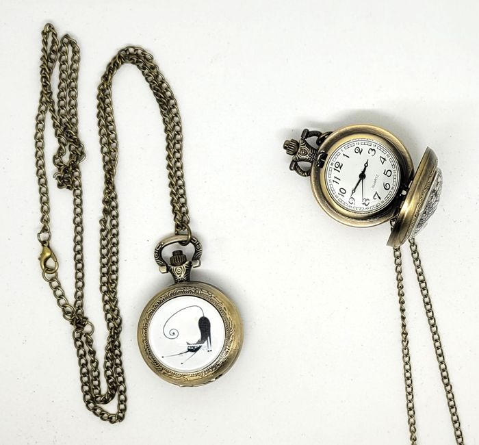 Bijoux création montre chat style vintage gousset