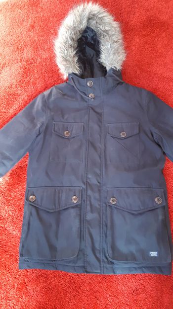 Parka noire à capuche fourrure taille S