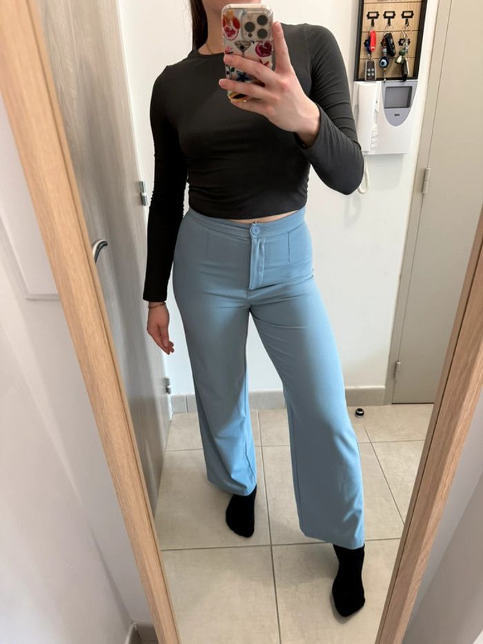 Pantalon fluide bleu ciel - photo numéro 2