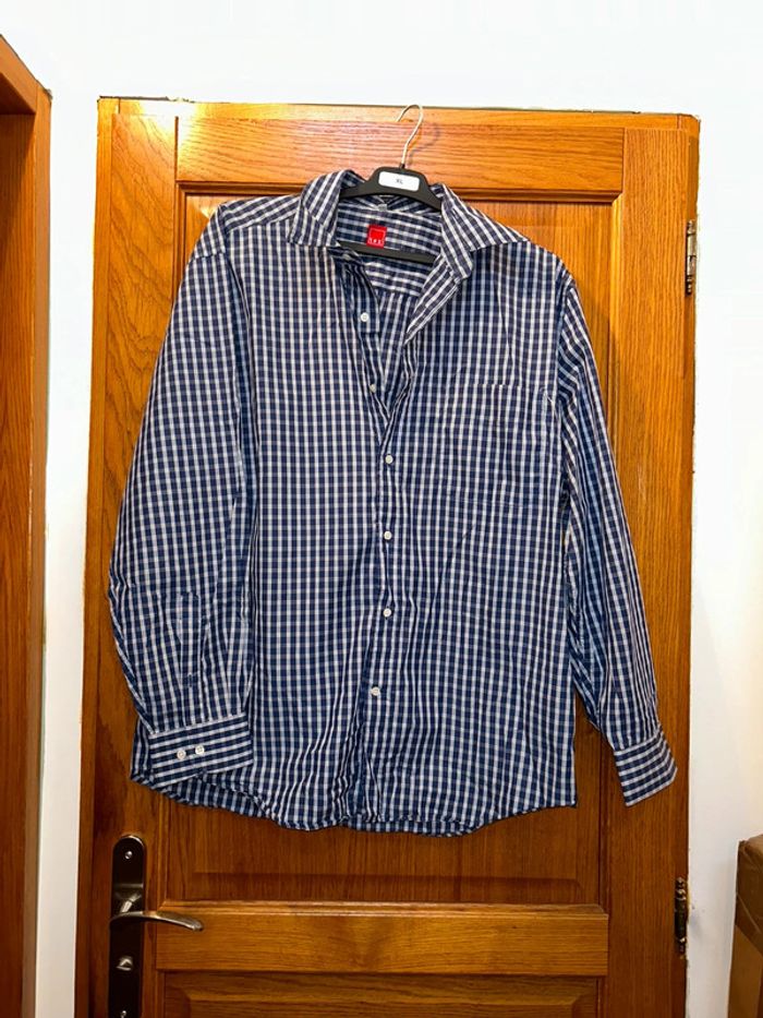 Chemise à carreaux bleu