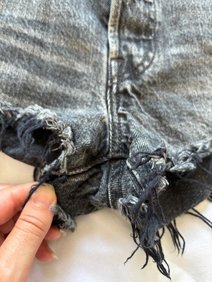 Levi’s 501 vintage court mini destroy W27 / 36‑38 S/M – mi taille gris foncé style cut off - photo numéro 4