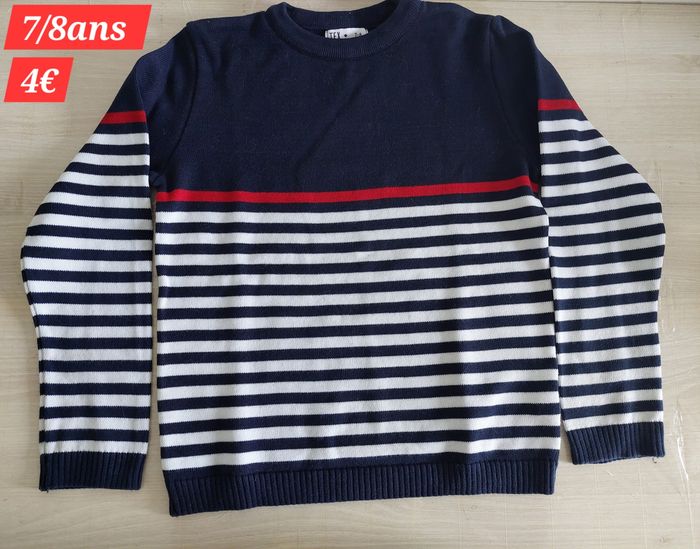 Pull à rayures garçon 7/8ans - photo numéro 2