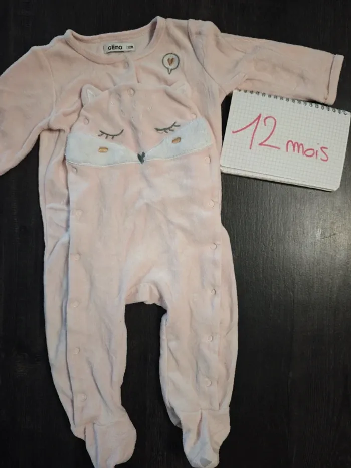 Pyjama tout doux renard rose