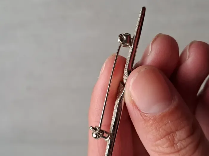 Broche vintage argenté perle - photo numéro 7