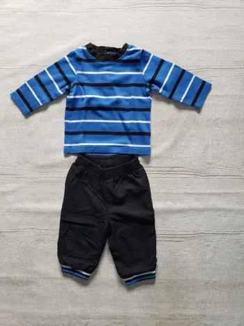 Ensemble garçon 6 mois bleu et noir