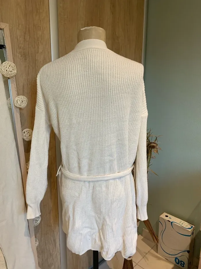 Bel ensemble en maille gilet long et legging femme - photo numéro 5
