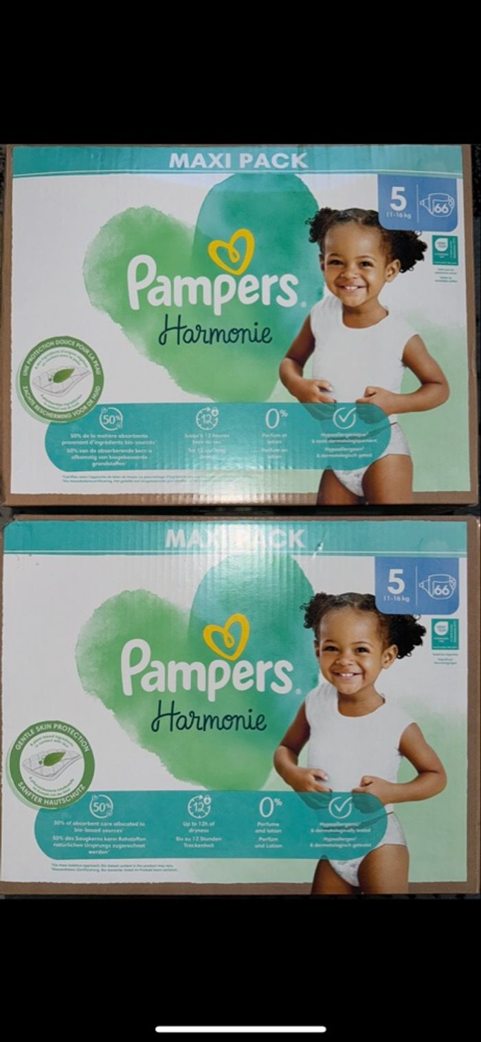 2 cartons de couches Pampers taille 5