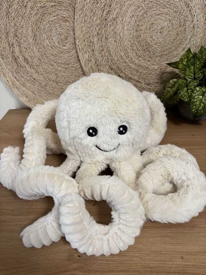 Neuf doudou poulpe pieuvre crème ostaria les minis