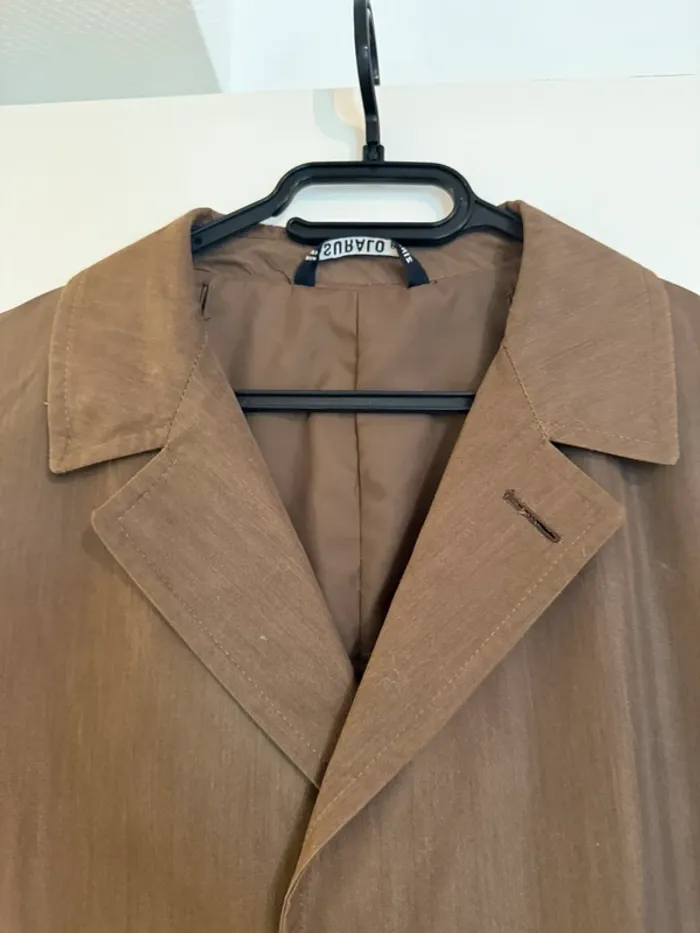 Trench vintage en très bon état marron / kaki taille L-XL  Tergal - photo numéro 3