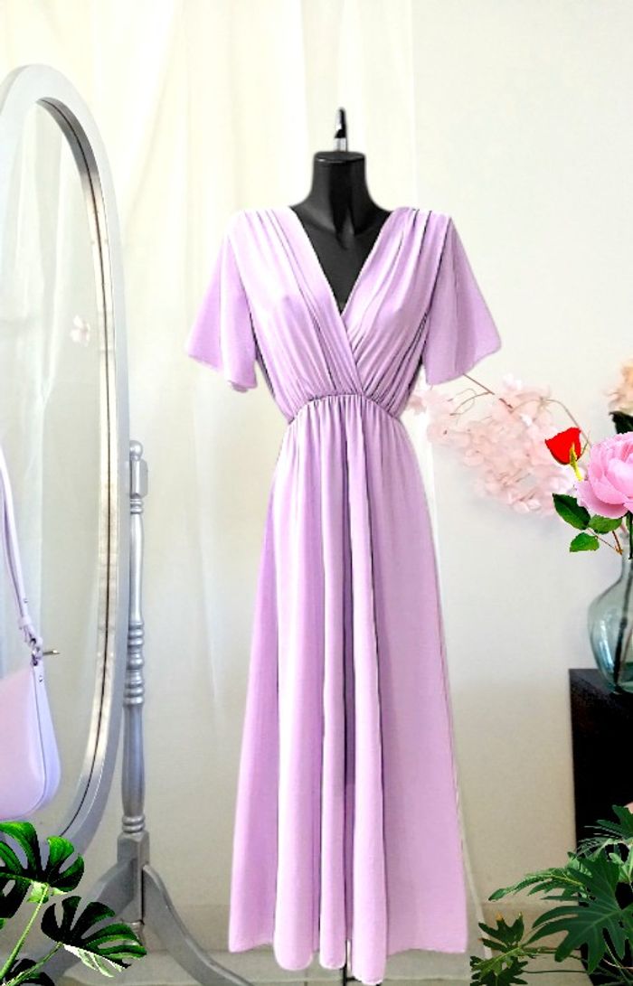 Robe longue lavande