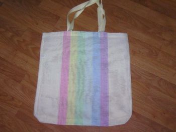 Sac cabas courses, plage tons pastels NEUF