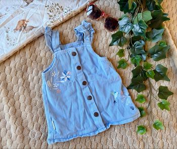 Robe bébé Petit Béguin 6 mois bleu broderies fleurs été #angeliquemfe6mois