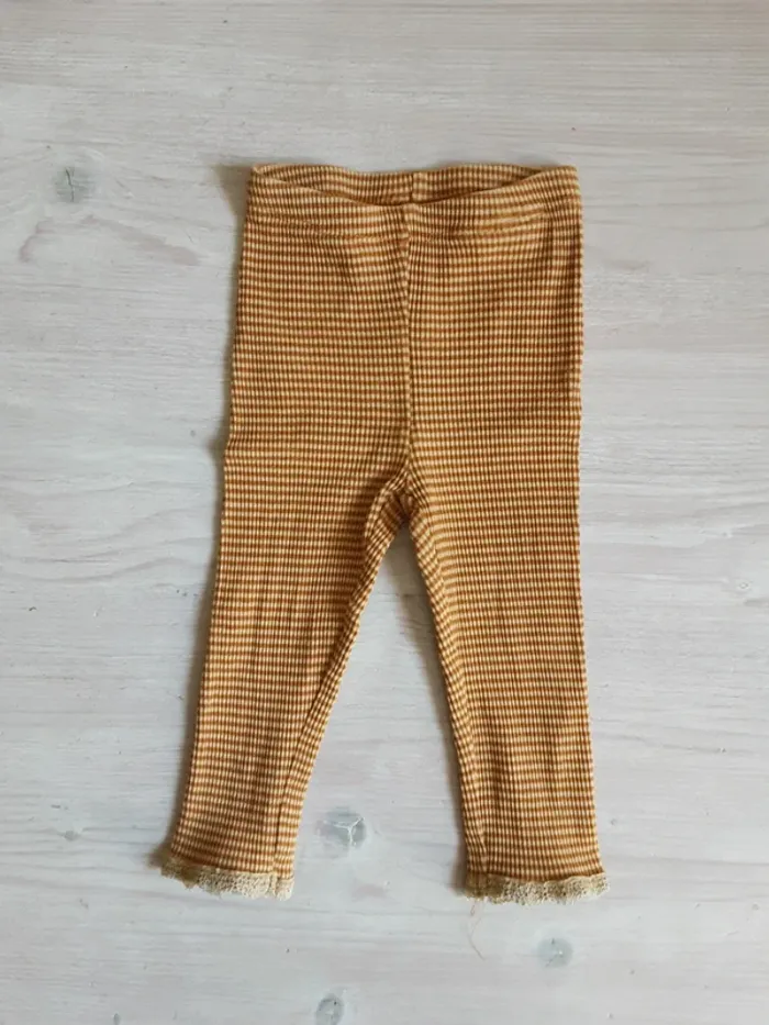 Legging côtelé coton biologique T. 74 cm
