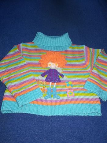 Pull à col roulé fille 3ans multicolore