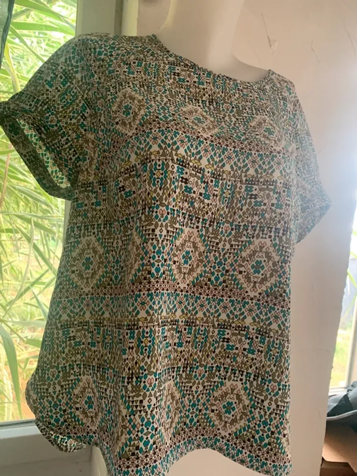 Blouse Balsamik  motif taille 48 manches courtes - photo numéro 4