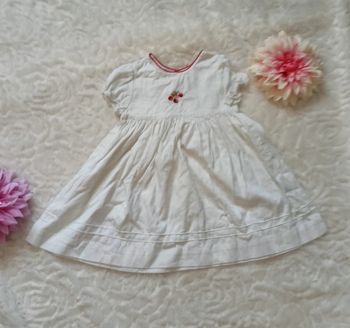 Robe blanche bout'chou 6 mois