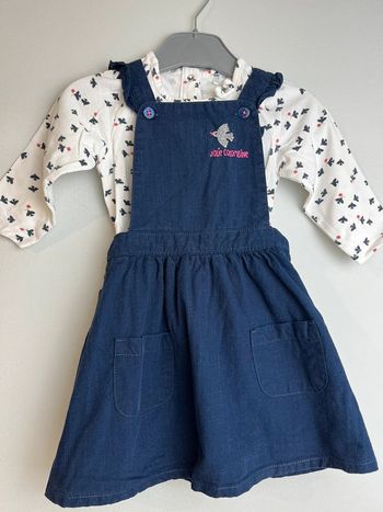 Ensemble bébé robe bleue marine et chemisette avec motifs Orchestra 12 mois