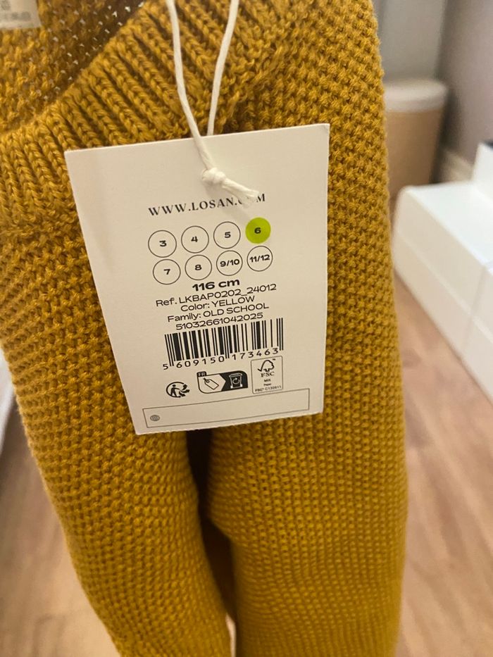 Pull maille jaune Mixte 6 ans - photo numéro 5