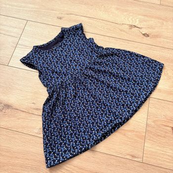 Robe fille 12 mois Boîte à Malice bleu marine à fleurs