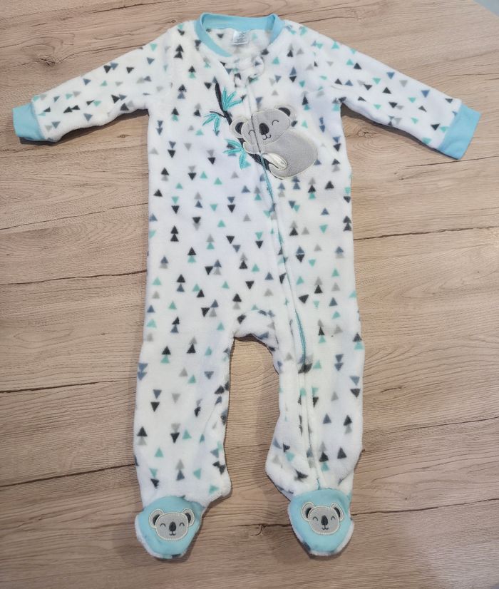 Pyjama 1 pièce zippé sur l'avant, blanc et bleu avec Koala, 18 mois