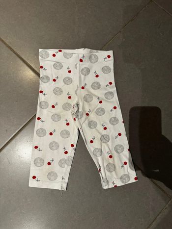 Legging 3/4 - Orchestra - Cerise - Blanc, rouge & noir - 5 ans