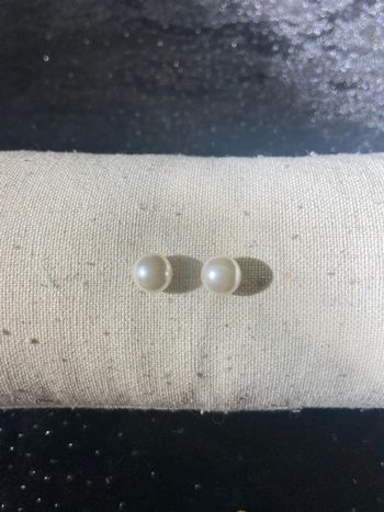 Boucles d'oreilles perles blanches 8mm