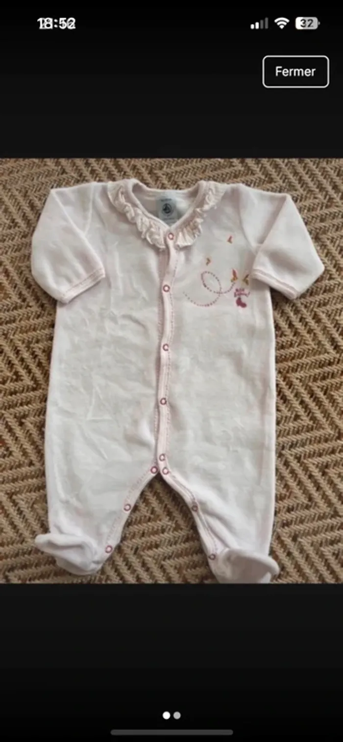 Pyjama Petit Bateau en velours 3M
