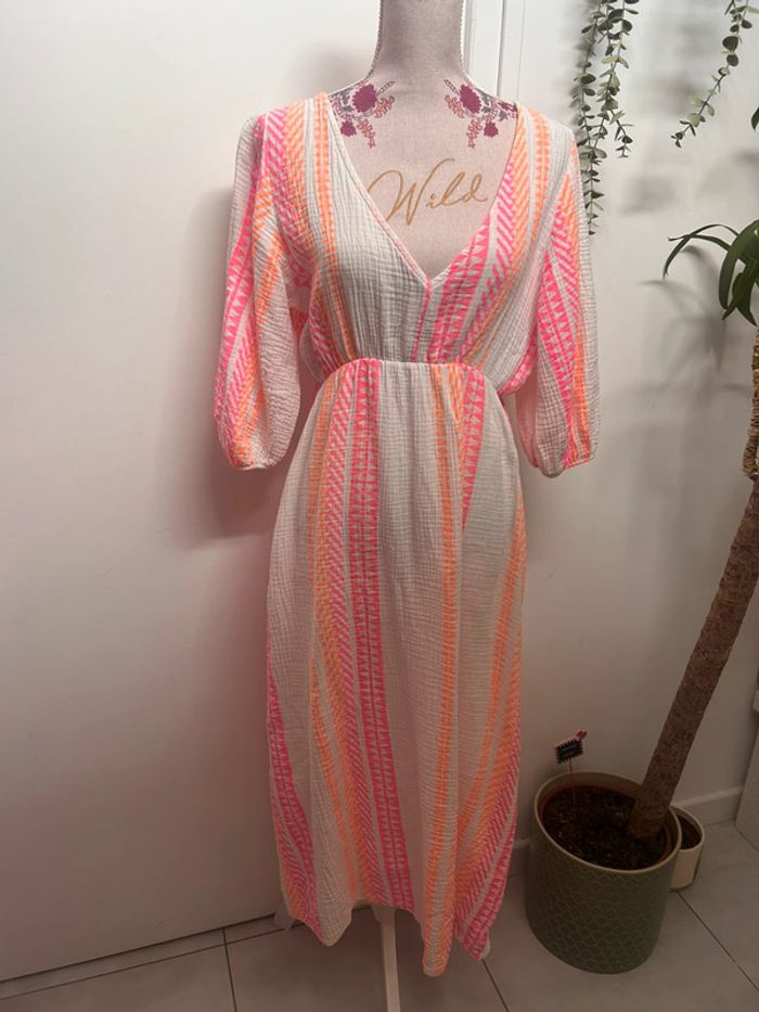 Robe longue en gaze de coton neuve