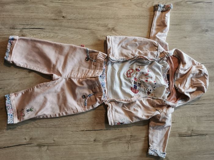 Ensemble rose clair fleuri sergent major 6 mois