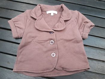 Gilet veste bébé fille 3 mois sans manches col élégant cérémonie marron