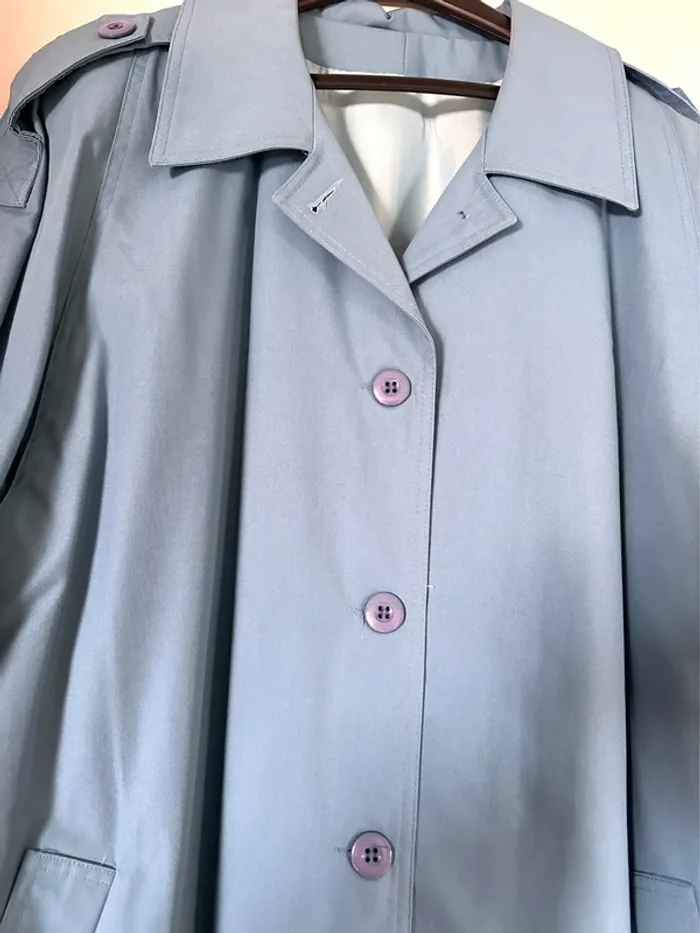 Trench vintage bleu pastel – Taille 44 - photo numéro 4