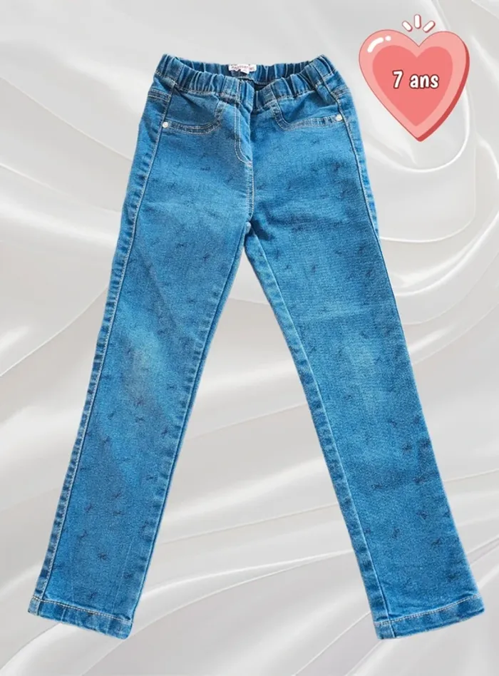 Jean bleu fille 7 ans