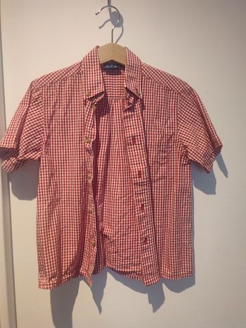 Chemise à manches courtes vichy rouge - CFK - 5 ans