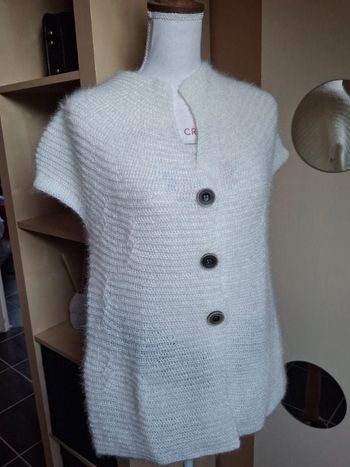 Gilet écru neuf manches courtes