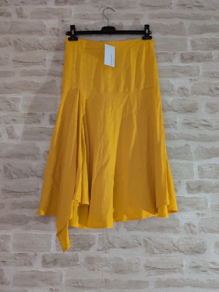 Jupe jaune asymétrique Camaïeu - Taille 36 - Neuve avec étiquette