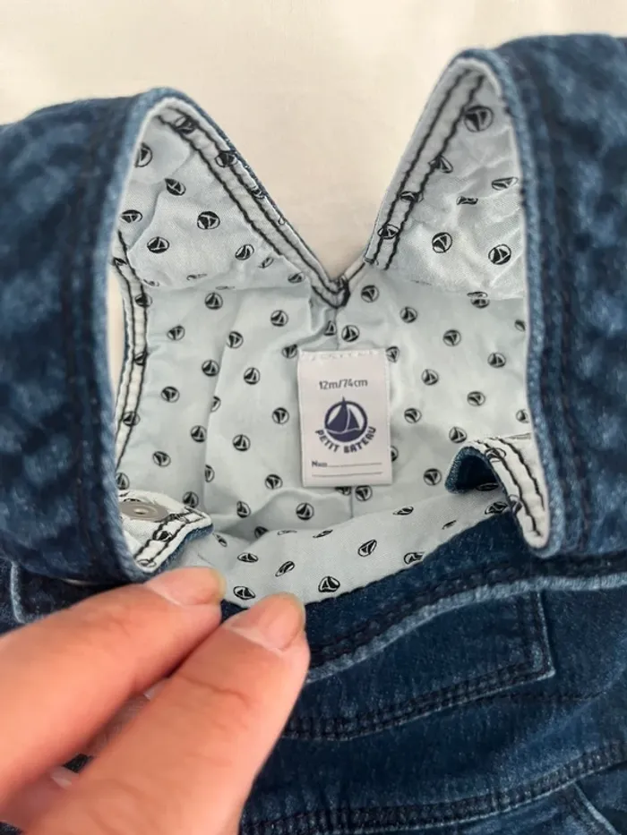 Salopette petit bateau en jeans - photo numéro 2