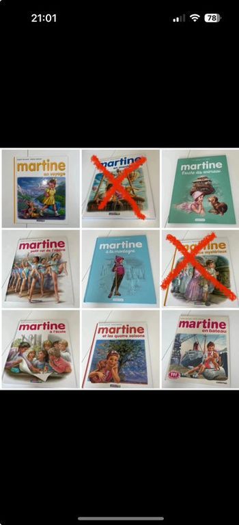 Lot de 7 albums Martine