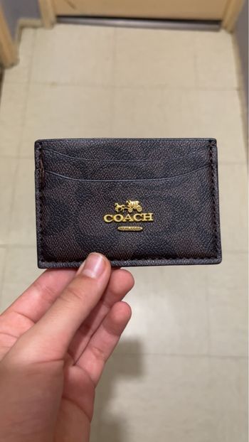 Porte carte coach marron 